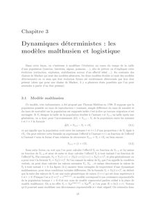 Dynamiques deterministes discretes les modeles malthusien et logistique