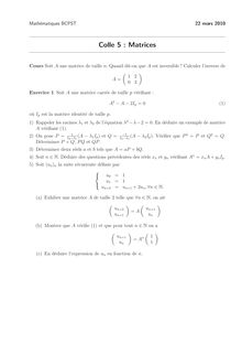 Colle 5 : Matrices