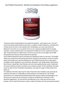 Vig FX Male Enhancement - Benefits and drawbacks of this Dietary supplement.