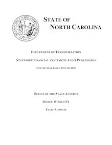 Department of Transportation - Statewide Financial Statement Audit  Procedures