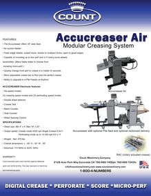Count AccuCreaser Air Modular Creasing Machine - Printfinish.com