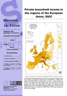 Private household income in the regions of the European Union, 2002