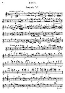 Partition flûte , partie (without Andante), flûte Sonata en B minor