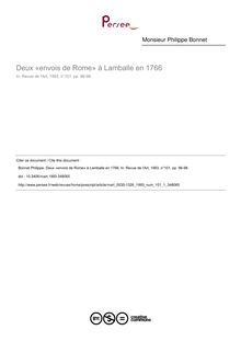 Deux «envois de Rome» à Lamballe en 1766 - article ; n°1 ; vol.101, pg 96-98