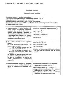 Mathématiques 2003 Scientifique Baccalauréat général