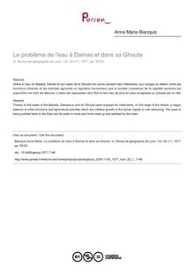 Le problème de l eau à Damas et dans sa Ghouta - article ; n°1 ; vol.52, pg 35-53