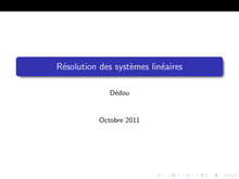 Resolution des systemes lineaires
