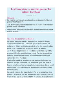 Les Français ne se rueront pas sur les actions Facebook