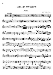 Partition viole de gambe, Nonet, Op.31, Grand Nonetto, F Major, Spohr, Louis