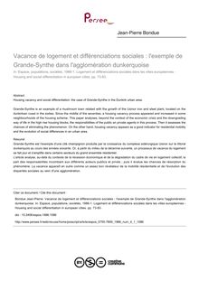 Vacance de logement et différenciations sociales : l exemple de Grande-Synthe dans l agglomération dunkerquoise - article ; n°1 ; vol.4, pg 73-83