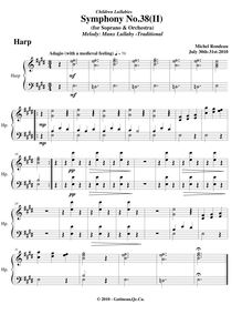 Partition harpe, Symphony No.38  Children s Lullabies , E major par Michel Rondeau