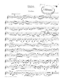 Partition violon, Piano Trio No.2, Op.62, E♭ major, Martucci, Giuseppe