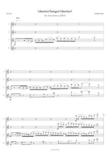 Partition complète (en C), pour four cornes, Saxophone Quartet
