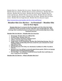 Member Site Live Review & Member Site Live $16,700 bonuses