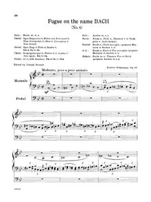 Partition Fugue No.6, 6 Fugues on B.A.C.H. pour orgue ou pédale-flugel