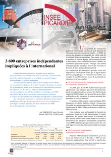 3 600 entreprises indépendantes impliquées à l international