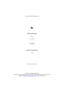 Partition complète, Humoresque No.2, C major, Novegno, Roberto