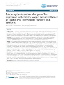 Estrous cycle-dependent changes of Fas expression in the bovine corpus luteum: influence of keratin 8/18 intermediate filaments and cytokines