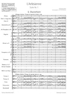 Partition complète, L Arlésienne  No.1, Bizet, Georges
