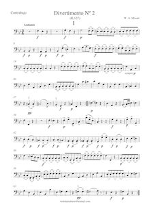 Partition Basses, Divertimento, Salzburg Symphony No.2, B♭ major