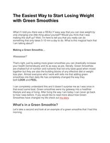 The Easiest Way to Start Losing Weight with Green Smoothies