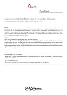 La notion de représentation sous la Révolution française - article ; n°1 ; vol.328, pg 27-45
