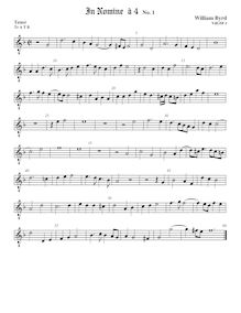 Partition ténor viole de gambe 2, octave aigu clef, en Nomine a 4