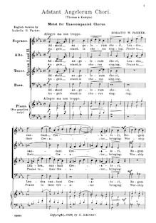 Partition complète, Adstant Angelorum Chori, Motet for Unaccompanied Chorus