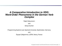 A Comparative Introduction to XDG: Word Order Phenomena in the German Verb