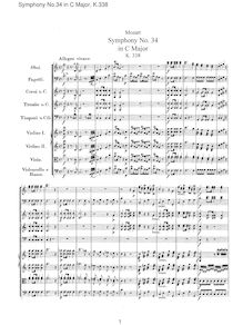 Partition complète, Symphony No.34, C major, Mozart, Wolfgang Amadeus par Wolfgang Amadeus Mozart