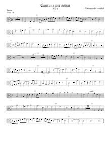 Partition ténor viole de gambe (alto clef), Canzoni per sonare con ogni sorte di stromenti par Giovanni Gabrieli