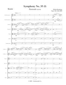 Partition , Pastorale, Symphony No.35, F major, Rondeau, Michel