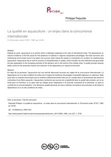 La qualité en aquaculture : un enjeu dans la concurrence internationale - article ; n°1 ; vol.227, pg 44-50