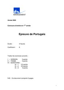 Portugais 2005 TELECOM Management