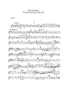 Partition hautbois 1, 2, violoncelle Concerto en E Minor, Op.85