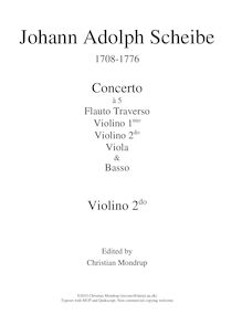 Partition violons II, 2 flûte concerts, Scheibe, Johann Adolph