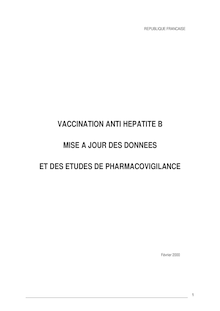 Vaccination Anti Hépatite B : mise à jour des données