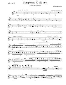 Partition violons I, Symphony No.2, E minor, Rondeau, Michel par Michel Rondeau