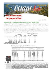 Côtes-d Armor : la population des communes au 1er janvier 2008 (Octant Info nº 7)