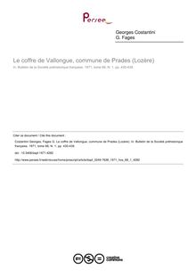 Le coffre de Vallongue, commune de Prades (Lozère) - article ; n°1 ; vol.68, pg 430-439