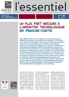 Un plus fort recours à l innovation technologique en Franche-Comté
