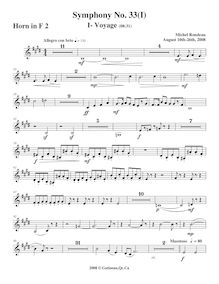 Partition cor 2, Symphony No.33, A major, Rondeau, Michel