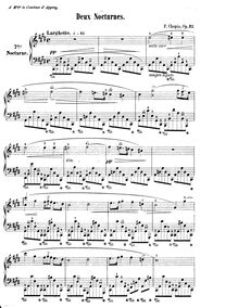 Partition complète, deux nocturnes, Chopin, Frédéric
