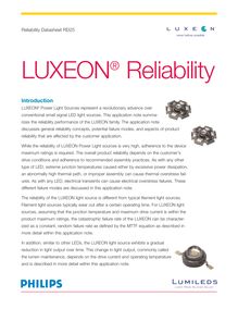 Introduction LUXEON® Power Light Sources represent a revolutionary advance over