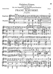 Partition 1st version, Geistes-Gruss, D.142 (Op.92 No.3), A Spirit s Greeting