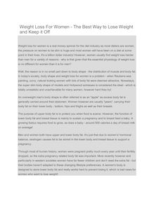 WEIGHT LOSS PROGRAMME FOR WOMEN