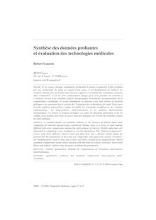 PDF, 112.5 ko - Synthèse des données probantes et évaluation des ...