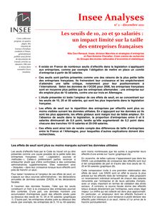 Les seuils de 10, 20 et 50 salariés : un impact limité sur la taille des entreprises françaises