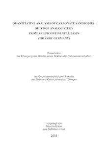 Quantitative analysis of carbonate sandbodies [Elektronische Ressource] : outcrop analog study from an epicontinental basin (Triassic Germany) / vorgelegt von Sascha Braun