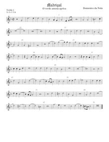 Partition viole de gambe aigue 1, O verde amena aprica, Nola, Giovanni Domenico da